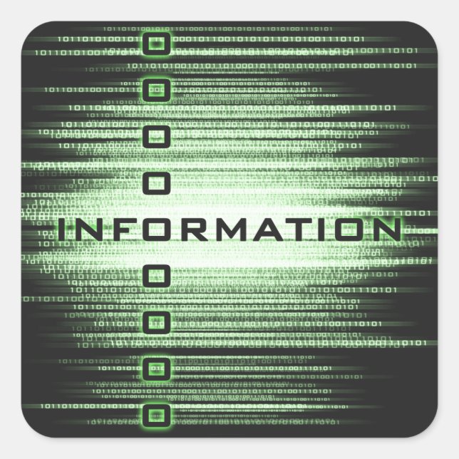 Sticker Carré Conception du texte d'information (Devant)