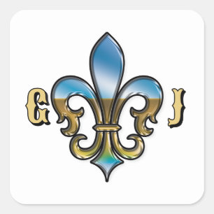 Sticker Carré Conception élégante de golf Fleur de Lis