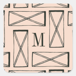 Sticker Carré Conception géométrique du rectangle X du