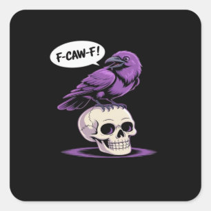 Sticker Carré Conception graphique d'humour d'Halloween crâne de