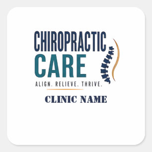 Sticker Carré Conception Médicale de Soins Chiropratiques