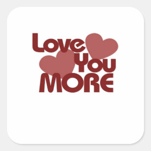 Sticker Carré Conception minimale d'amour plus