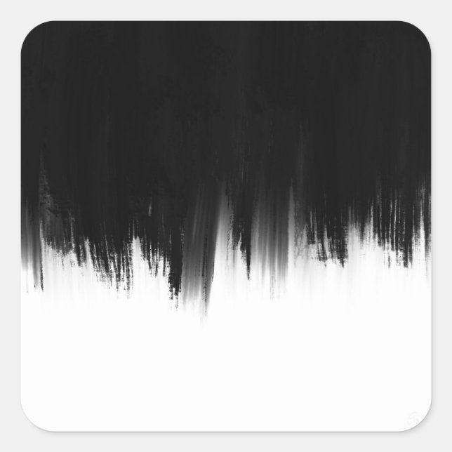 Sticker Carré Conception moderne de boîtes noires blanches brune (Devant)