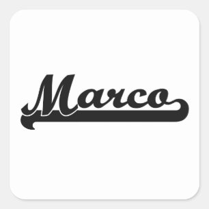 Sticker Carré Conception nommée classique de Marco rétro