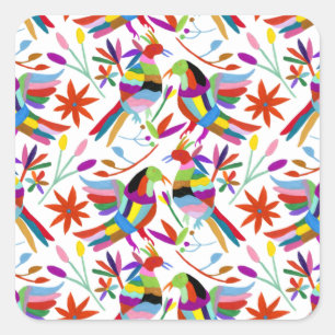 Sticker Carré Conception Otomi moderne III