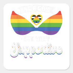 Sticker Carré Conception Pas Gay Mais Très Supportante