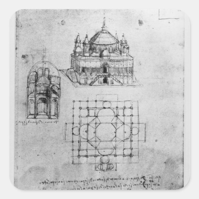 Sticker Carré Conception pour une église, fol. 4r (Devant)
