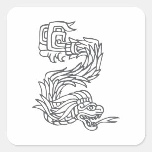 Sticker Carré Conception Quetzalcoatl