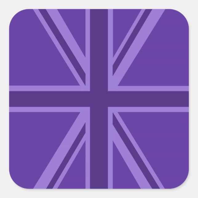 Sticker Carré Conception Union Jack violette (Devant)