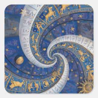 Sticker Carré Conceptuel Abstrait sur le mysticisme, l'astrologi