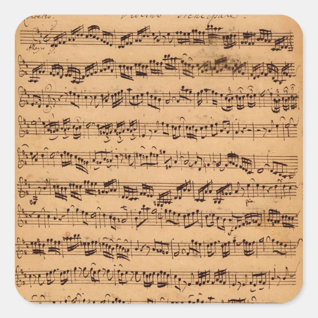Sticker Carré Concertos de Brandenburger, no 5 D-Dur, 1721 (Devant)