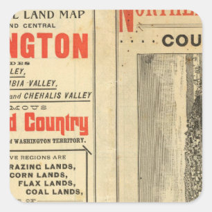 Sticker Carré Concession de terre Washington et Orégon