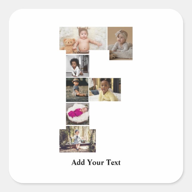 Sticker Carré Concevez votre propre lettre F photo Collage (Devant)
