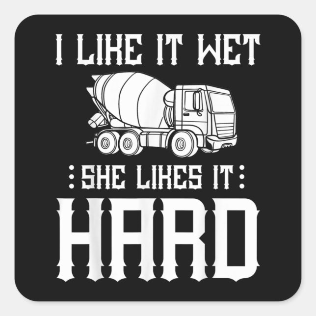 Sticker Carré Concrete Finisher Worker Cement Mixer Truck Driver (Devant)