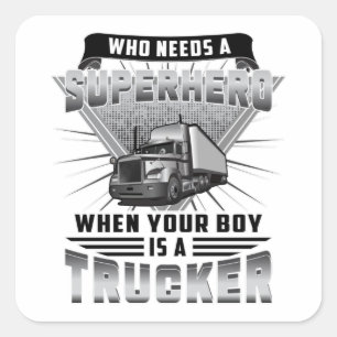 Sticker Carré Conducteur de camion Camion Camion Camion Funny Gi