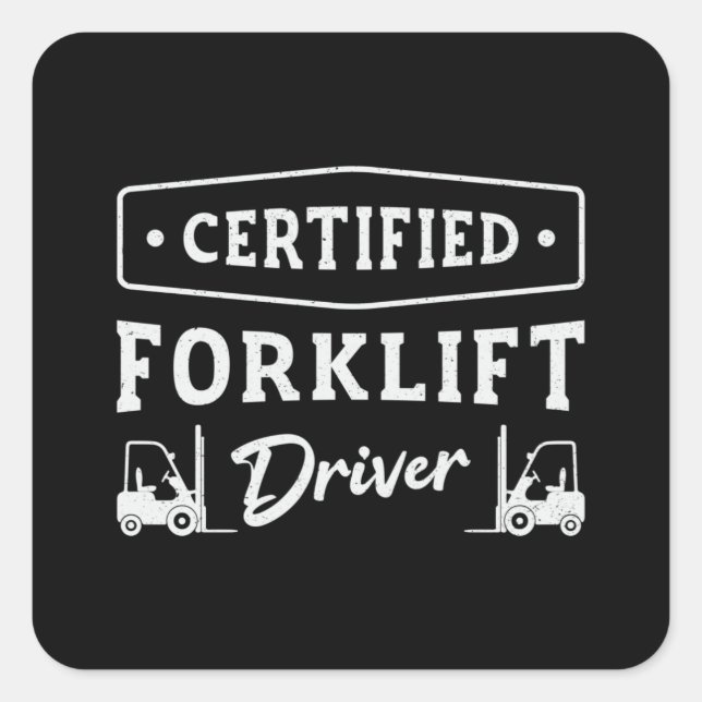 Sticker Carré Conducteur de chariots élévateurs Certifié Camion (Devant)