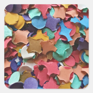 Sticker Carré Confetti Carnival Party Coloré Pièces de papier