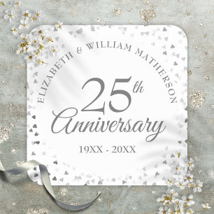 Sticker Carré Confetti du 25e anniversaire du Mariage