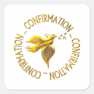 Sticker Carré Confirmation en or et Holy Spirit