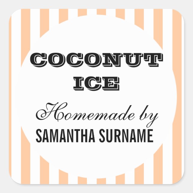 Sticker Carré Confiture maison confiture bonbon pot (Devant)