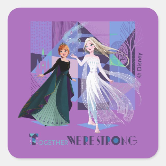 Sticker Carré Congelé 2 | Anna & Elsa - Ensemble Nous sommes for (Devant)