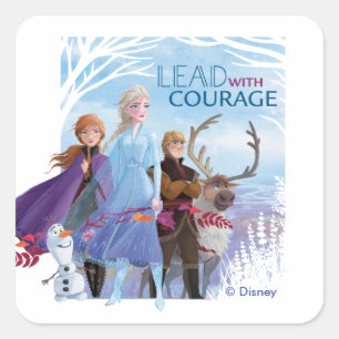 Sticker Carré Congelé 2 : Anna, Elsa, & Friends   Courage