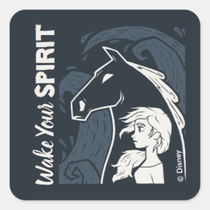 Sticker Carré Congelé 2 : Elsa & The Nokk Woodcut Graphic