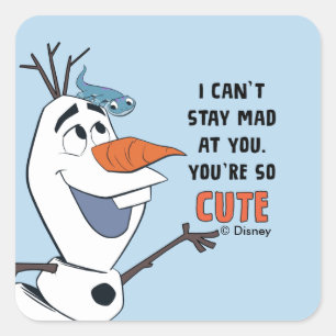 Sticker Carré Congelé 2   Olaf & Bruni "Je ne peux pas rester f