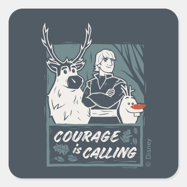 Sticker Carré Congelé 2 : Sven, Kristoff, & Olaf | Courage (Devant)