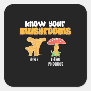 Sticker Carré Connaissez vos champignons