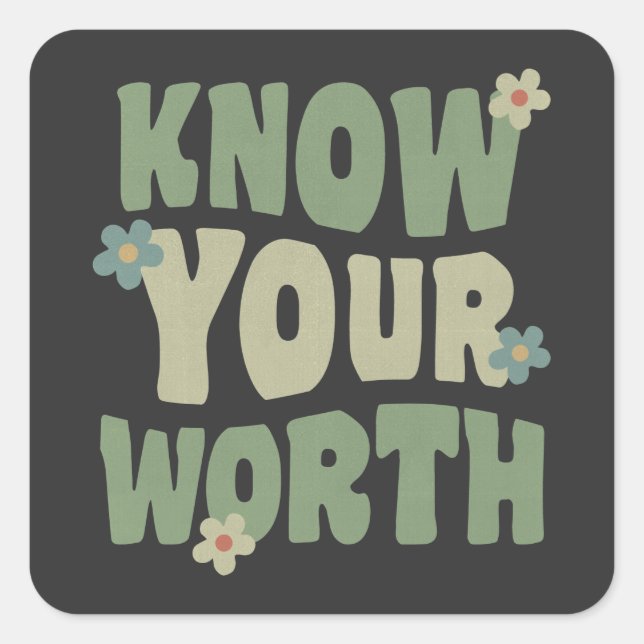 Sticker Carré connaître votre valeur vintage (Devant)