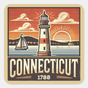 Sticker Carré Connecticut