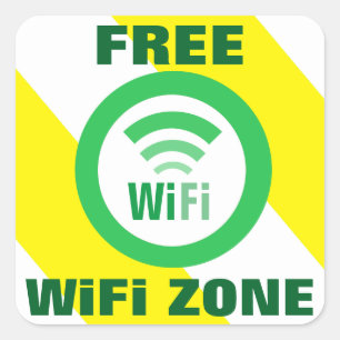 Sticker Carré Connexion WiFi gratuite