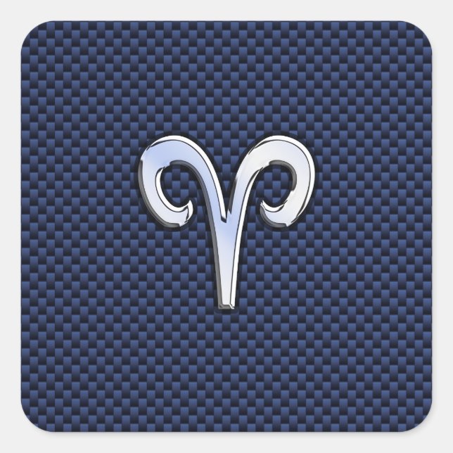 Sticker Carré Connexion Zodiac Aries pour la flotte Blue Carbon  (Devant)