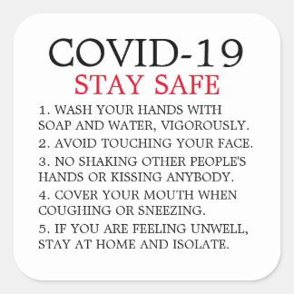 Sticker Carré Conseil Covid-19