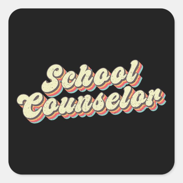Sticker Carré Conseiller scolaire Retro Enseignant (Devant)