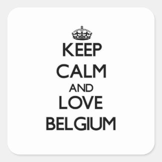 Sticker Carré Conserver le calme et l'amour Belgique
