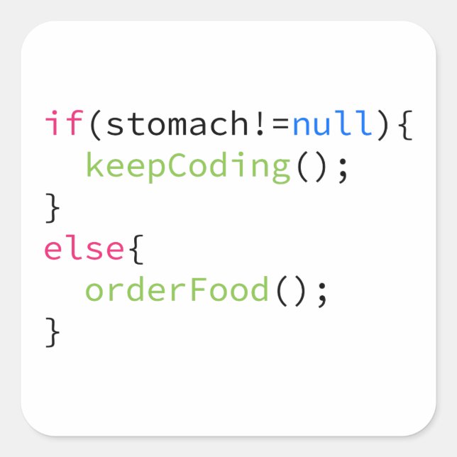 Sticker Carré Conserver le code ou commander des aliments (Devant)