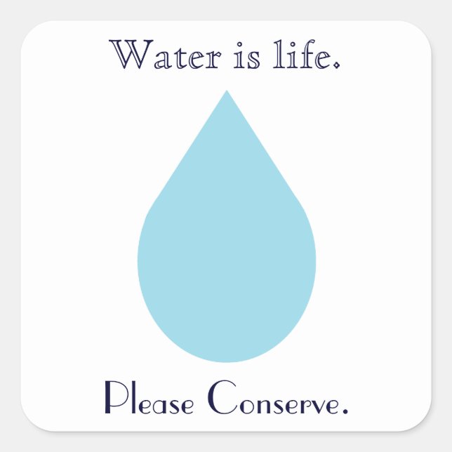 Sticker Carré Conserver l'eau (Devant)