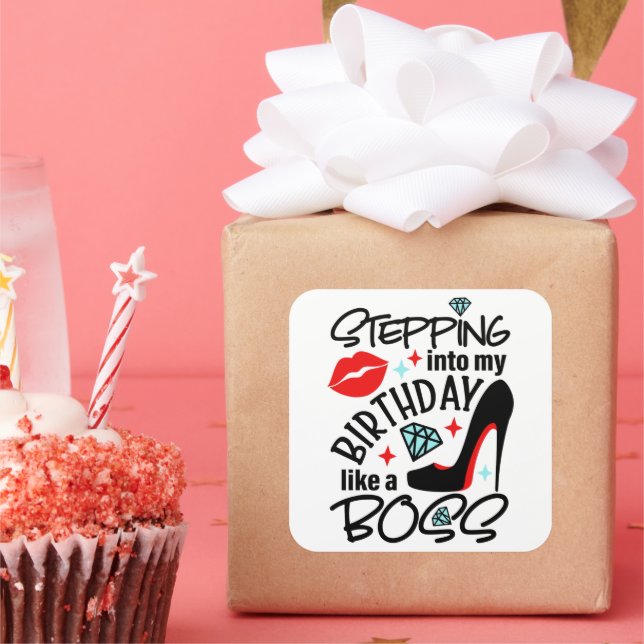 Sticker Carré Conserver ou concevoir votre propre - bouton carré (Fête)