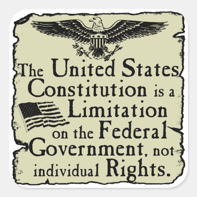 Sticker Carré Constitution des États-Unis (Devant)