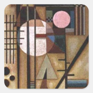 Sticker Carré Construction adoucie Kandinsky
