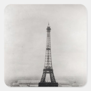 Sticker Carré Construction de la Tour Eiffel