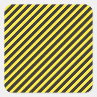 Sticker Carré Construction par bandes - Diagonale jaune et noire