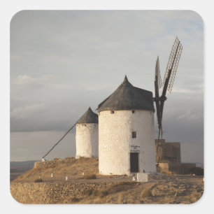 Sticker Carré Consuegra, antiques moulins à vent de La Mancha