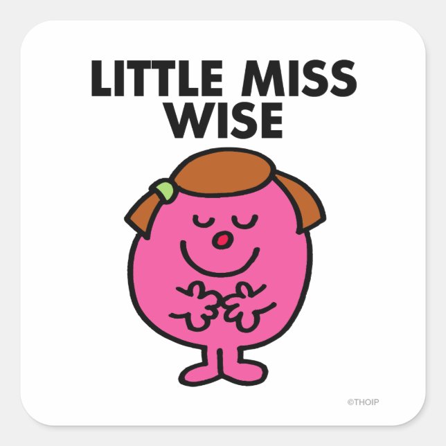 Sticker Carré Contemplation Little Miss Wise (Devant)