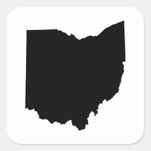Sticker Carré Contour d'état de l'Ohio