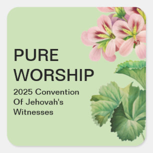Sticker Carré Convention Pure Worship 2025 Balises cadeaux JW