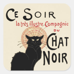 Sticker Carré Conversation Noir