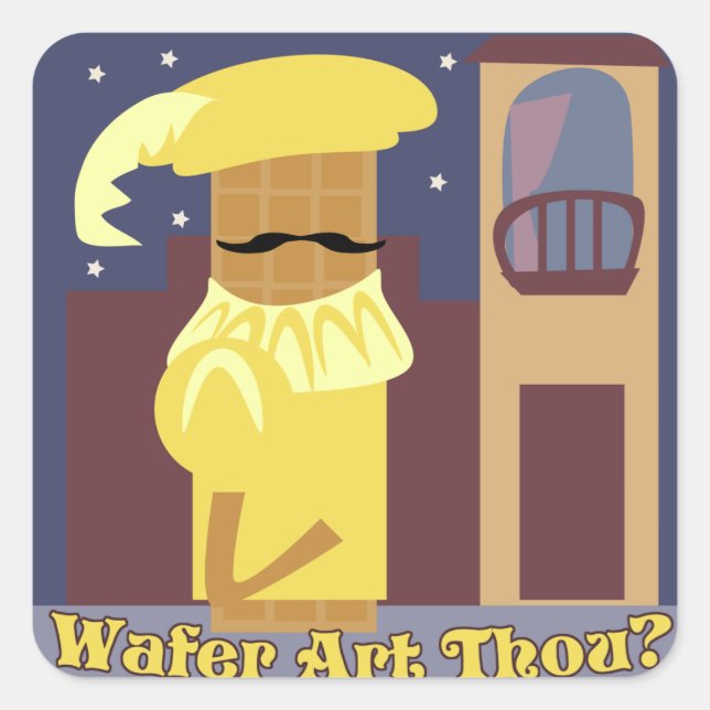 Sticker Carré Cookie De Wafer Qui Dit (Devant)
